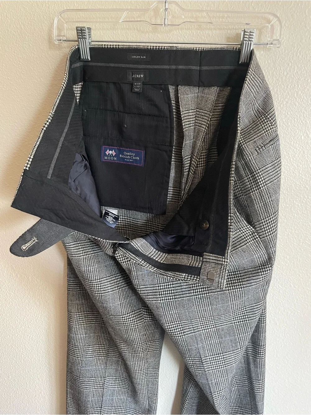 J. Crew Slim Ludlow Black and Tan Wool Dress Pants - Size W32 L32
